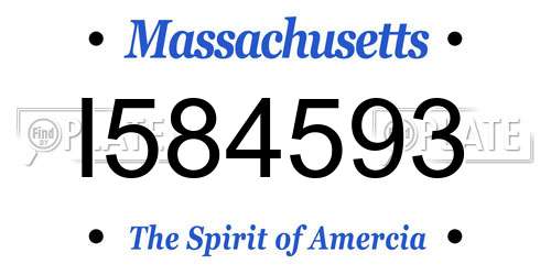 I584593 Massachusetts License Plate