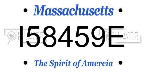 I58459E Massachusetts License Plate