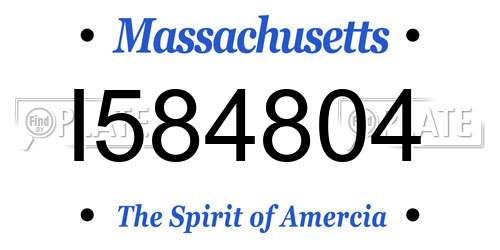 I584804 Massachusetts License Plate