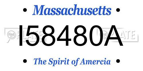 I58480A Massachusetts License Plate