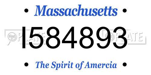 I584893 Massachusetts License Plate