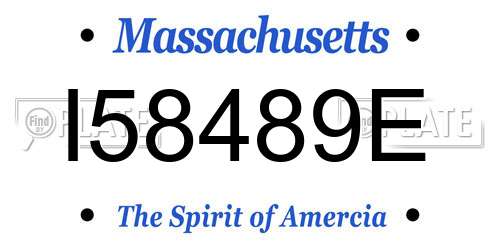 I58489E Massachusetts License Plate