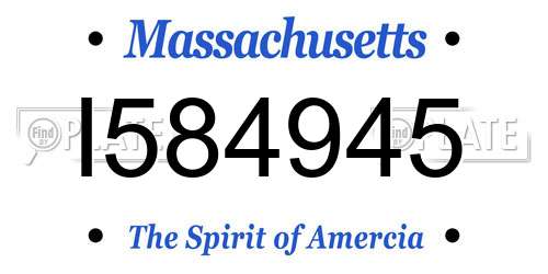 I584945 Massachusetts License Plate