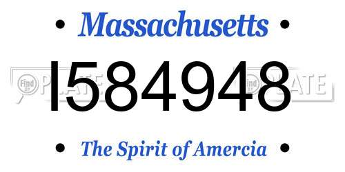 I584948 Massachusetts License Plate