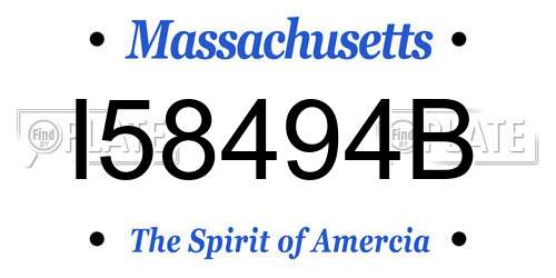 I58494B Massachusetts License Plate