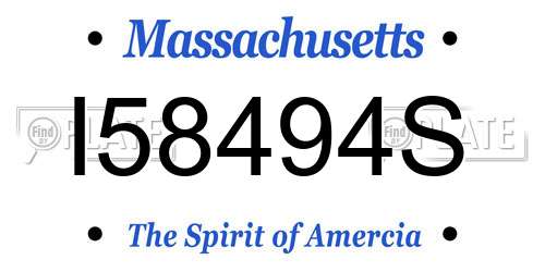 I58494S Massachusetts License Plate