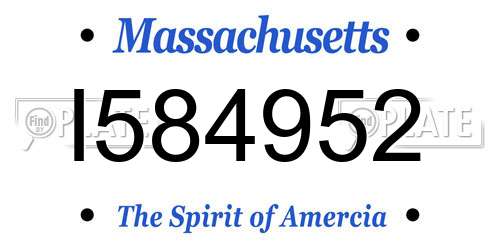 I584952 Massachusetts License Plate