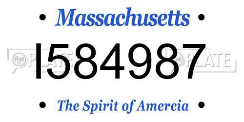 I584987 Massachusetts License Plate