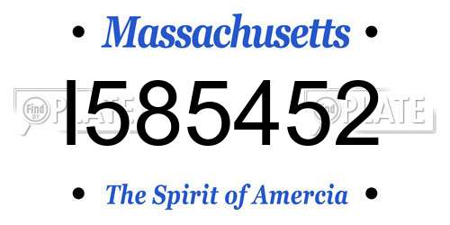 I585452 Massachusetts License Plate