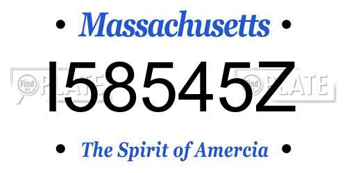 I58545Z Massachusetts License Plate