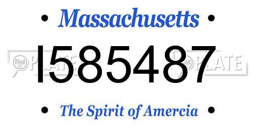 I585487 Massachusetts License Plate