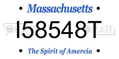 I58548T Massachusetts License Plate