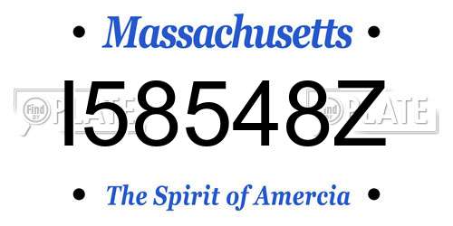 I58548Z Massachusetts License Plate