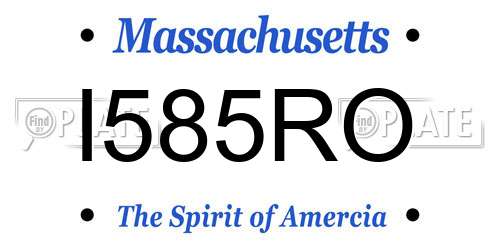 I585RO Massachusetts License Plate
