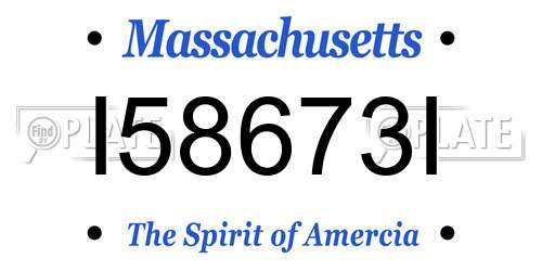 I58673I Massachusetts License Plate