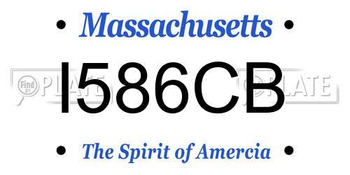 I586CB Massachusetts License Plate
