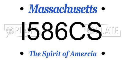 I586CS Massachusetts License Plate