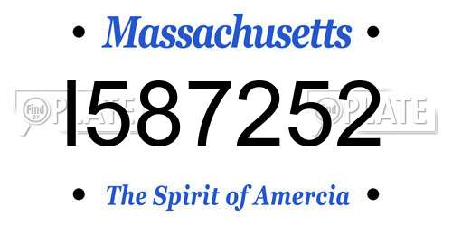 I587252 Massachusetts License Plate
