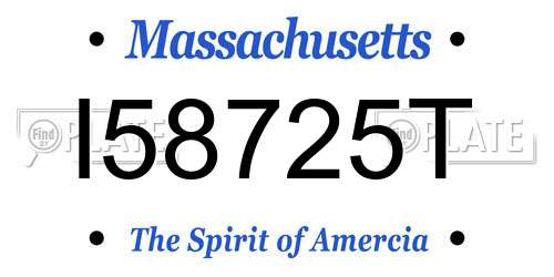 I58725T Massachusetts License Plate