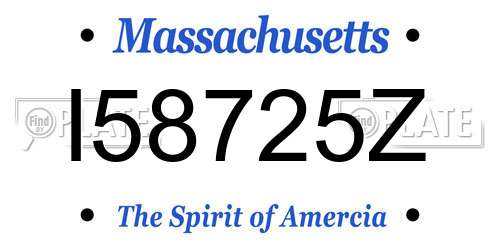 I58725Z Massachusetts License Plate