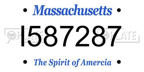 I587287 Massachusetts License Plate