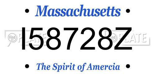 I58728Z Massachusetts License Plate
