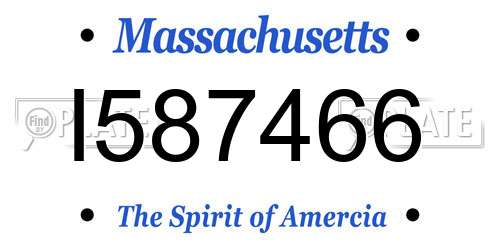 I587466 Massachusetts License Plate