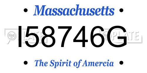 I58746G Massachusetts License Plate