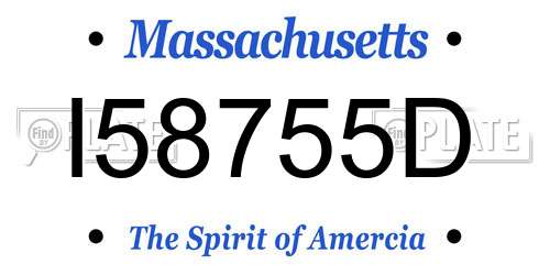 I58755D Massachusetts License Plate