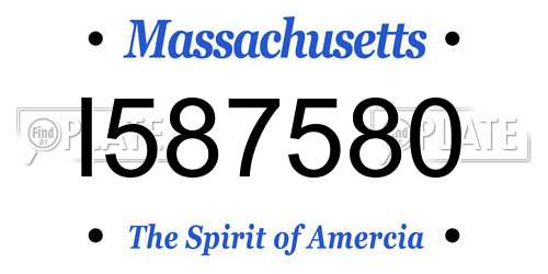 I587580 Massachusetts License Plate