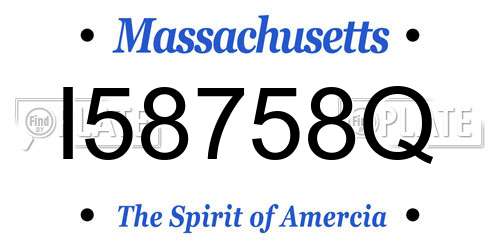 I58758Q Massachusetts License Plate
