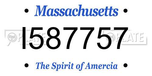 I587757 Massachusetts License Plate