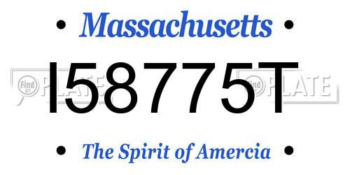 I58775T Massachusetts License Plate