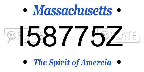 I58775Z Massachusetts License Plate