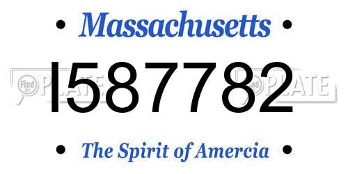 I587782 Massachusetts License Plate