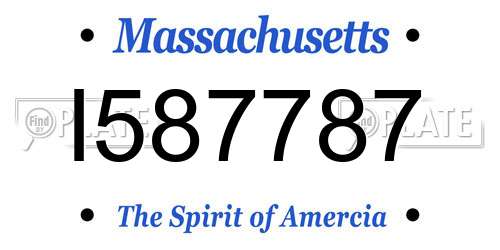I587787 Massachusetts License Plate