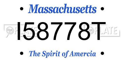 I58778T Massachusetts License Plate