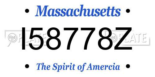 I58778Z Massachusetts License Plate