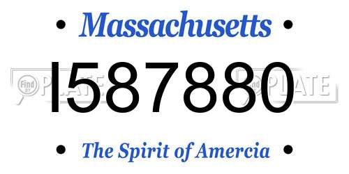 I587880 Massachusetts License Plate