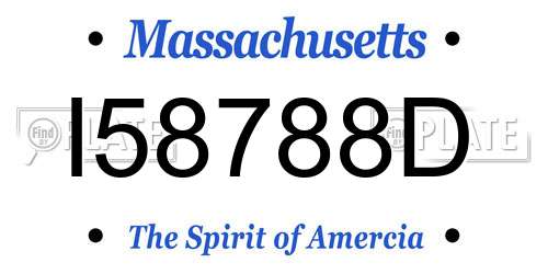 I58788D Massachusetts License Plate