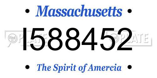 I588452 Massachusetts License Plate