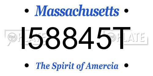 I58845T Massachusetts License Plate
