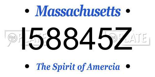 I58845Z Massachusetts License Plate