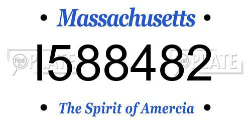I588482 Massachusetts License Plate