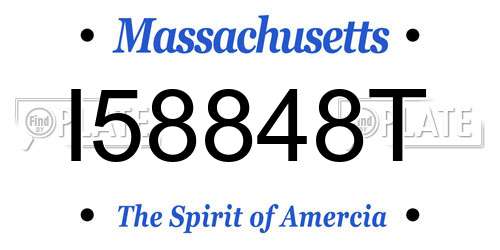 I58848T Massachusetts License Plate