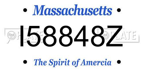 I58848Z Massachusetts License Plate
