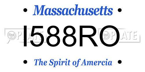 I588RO Massachusetts License Plate