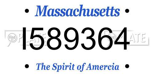 I589364 Massachusetts License Plate