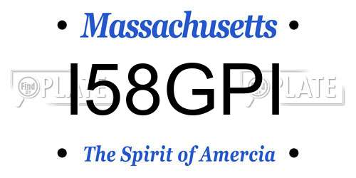 I58GPI Massachusetts License Plate