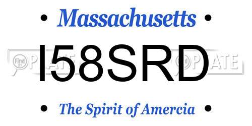 I58SRD Massachusetts License Plate